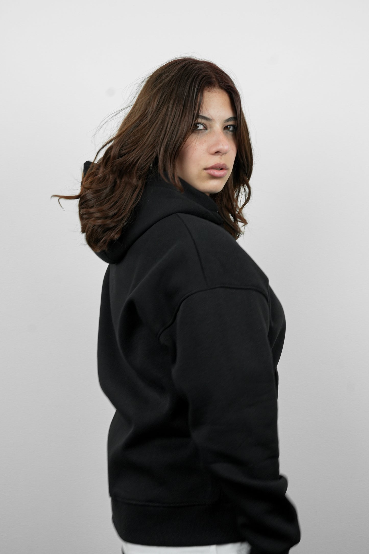 Essential Box Fit Hoodie-Black