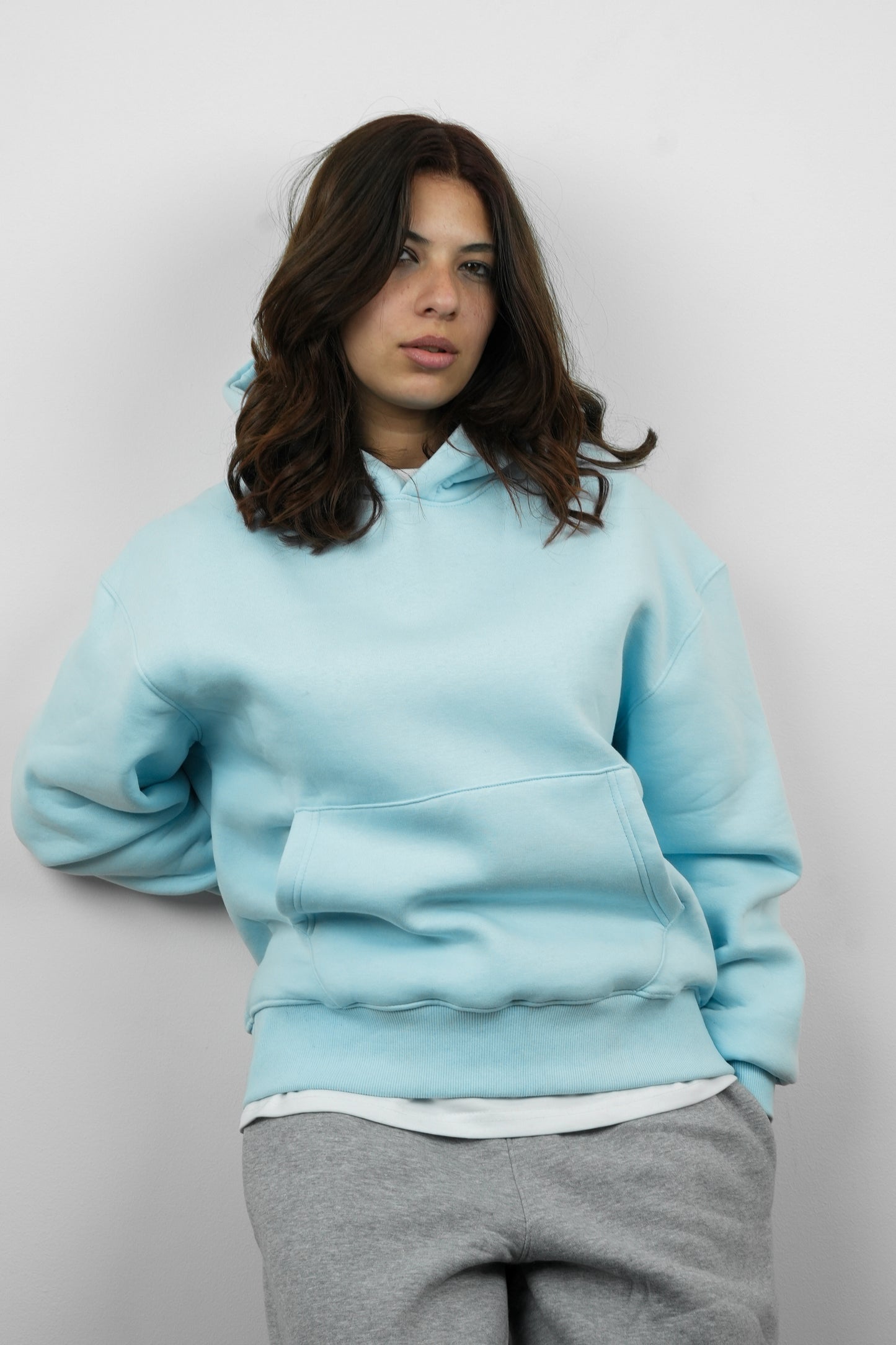Essential Box Fit Hoodie-Blue
