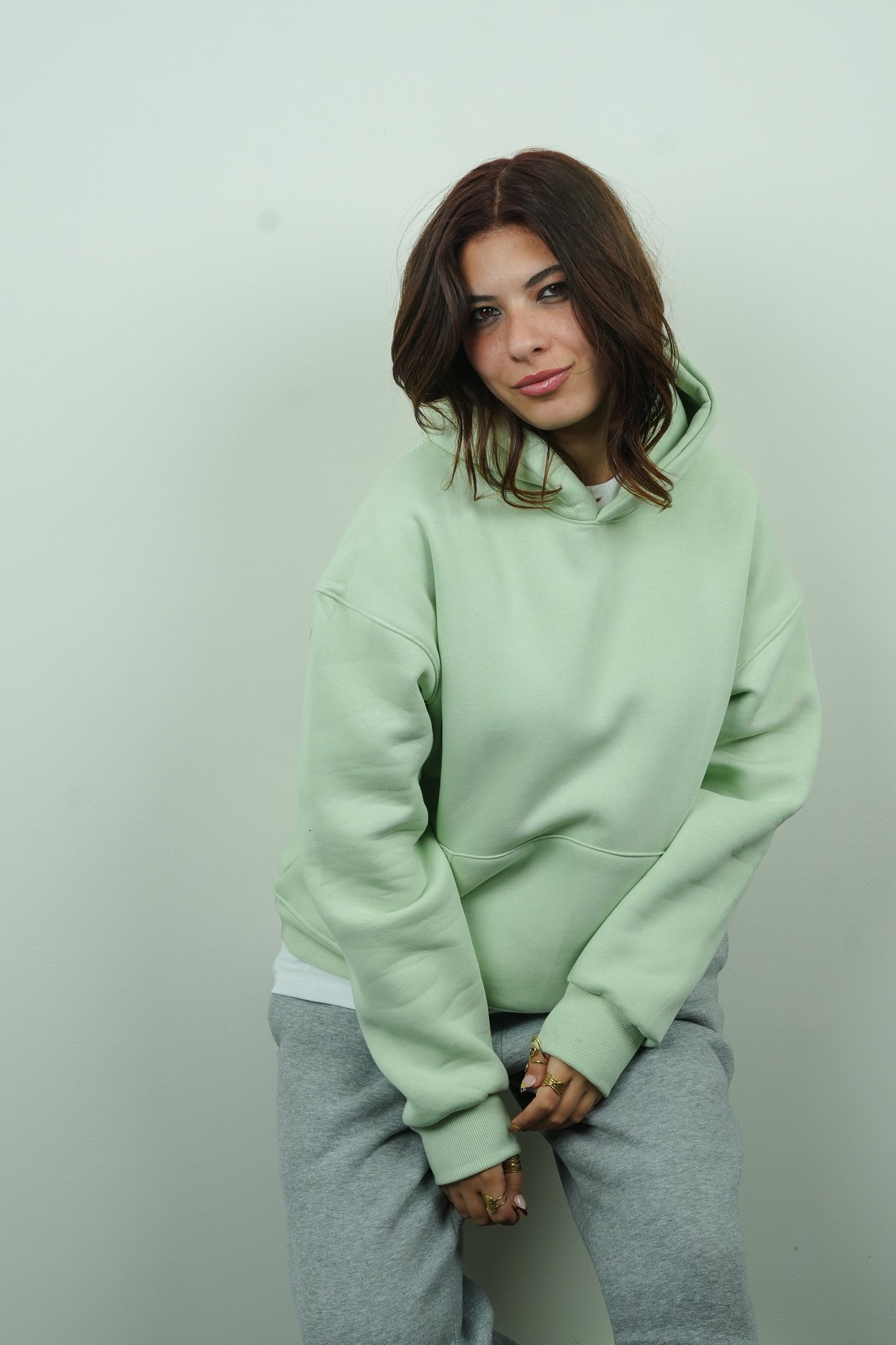 Essential Box Fit Hoodie-CoolerDuck-MintGreen