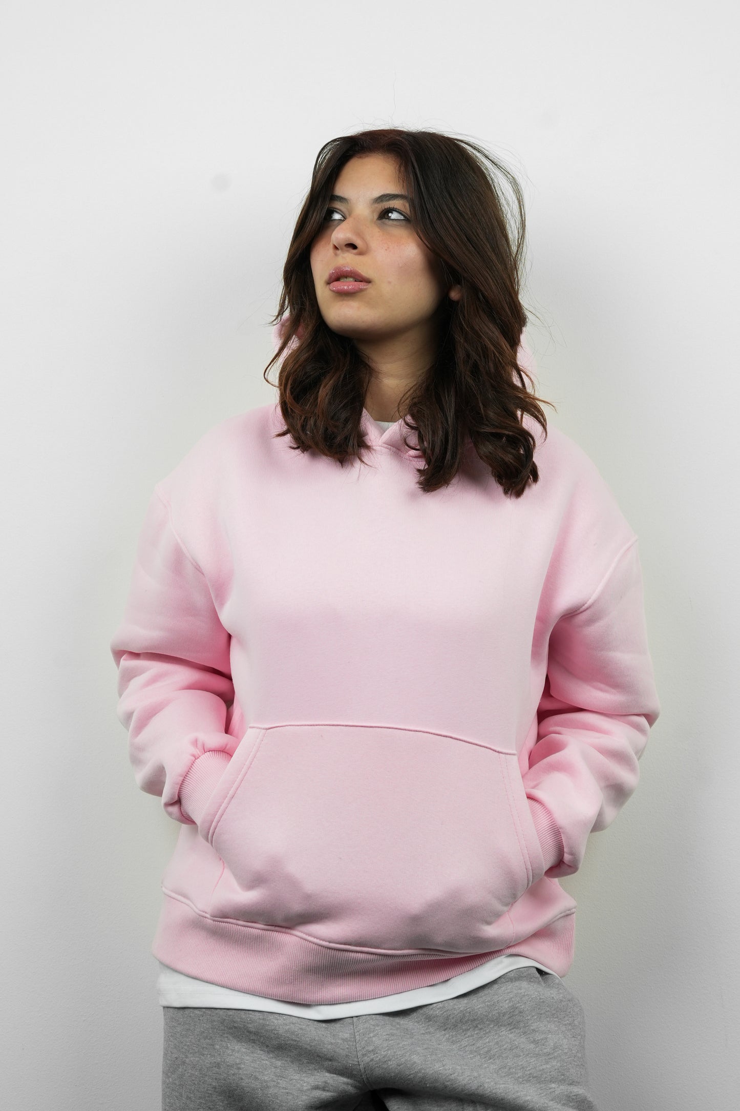 Essential Box Fit Hoodie-Pink
