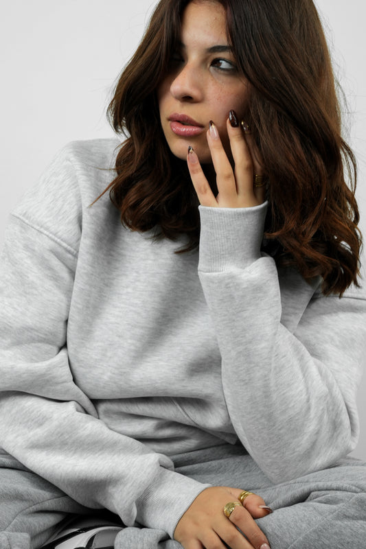 Essential Box Fit Hoodie-Grey