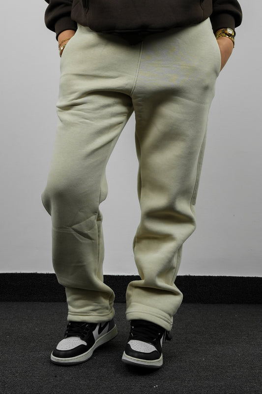 Wide-Leg Sweatpants - Beige