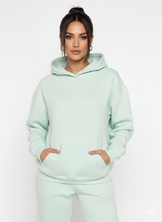 Basic Box fit mint-green hoody