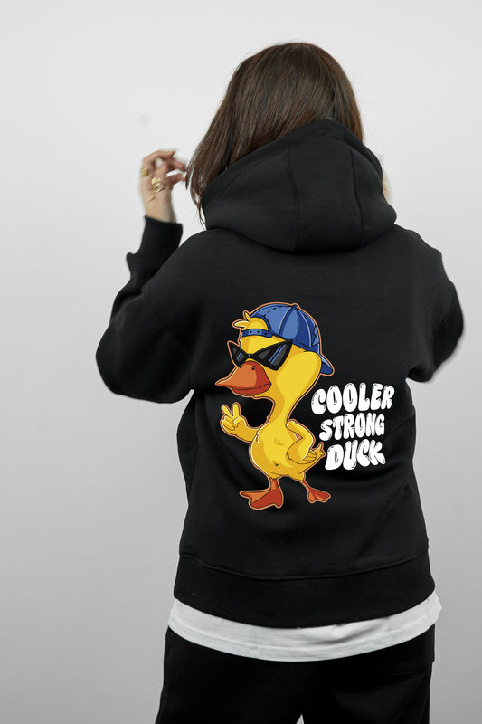 Essential Box Fit Hoodie-CoolerDuck-Black