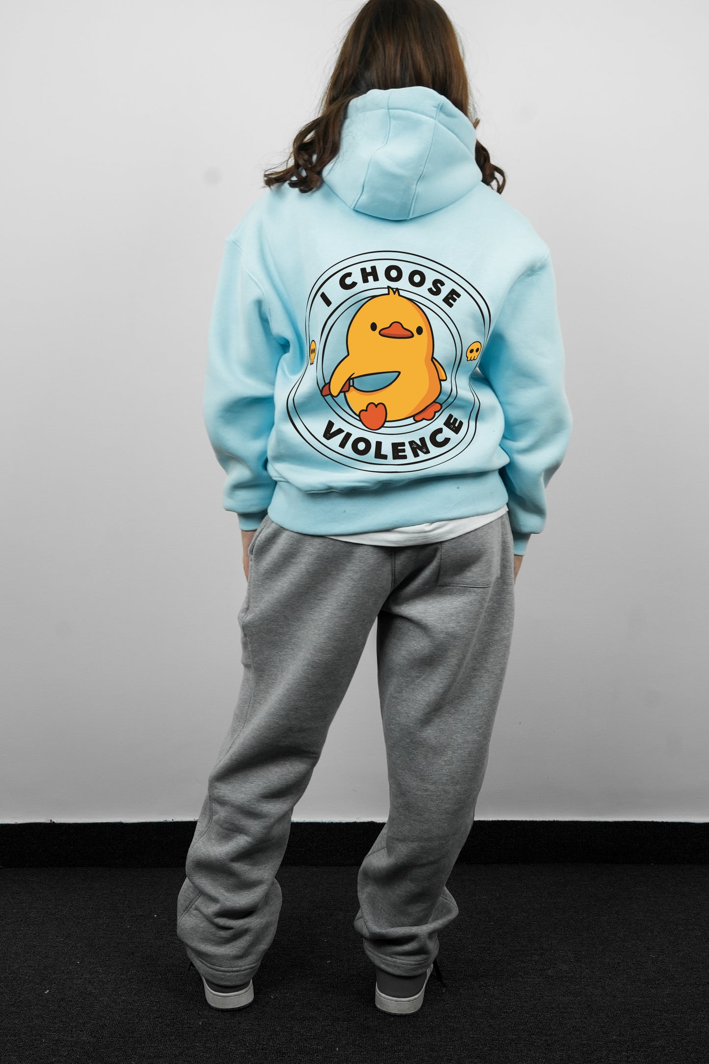 Essential Box Fit Hoodie-Violence-Blue