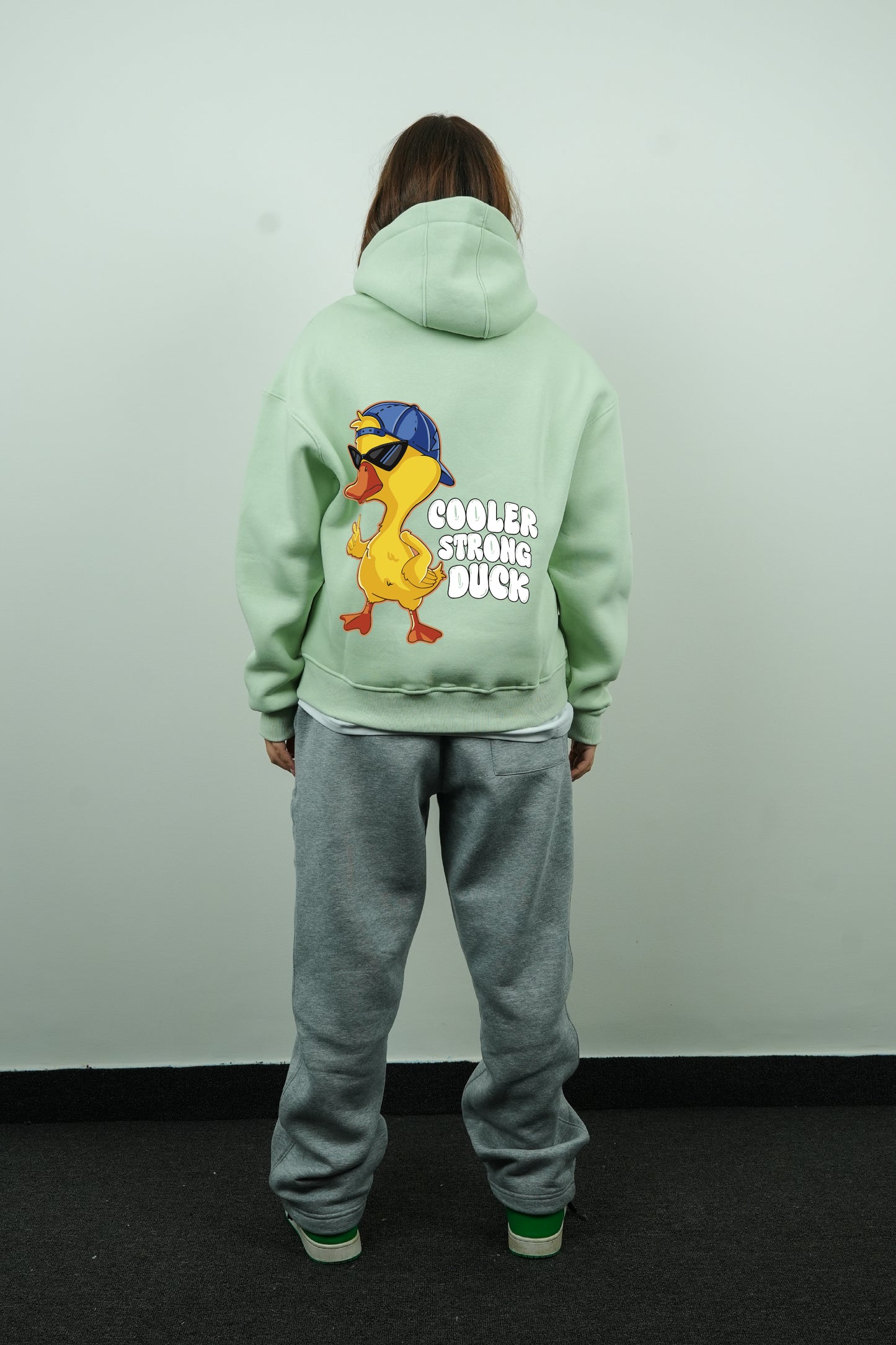 Essential Box Fit Hoodie-CoolerDuck-MintGreen