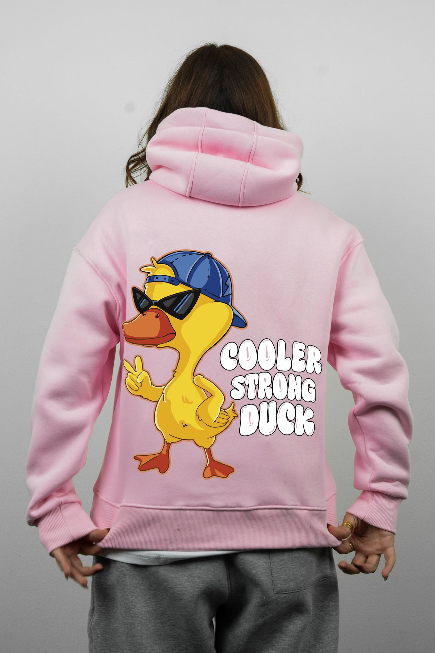 Essential Box Fit Hoodie-CoolerDuck-pink