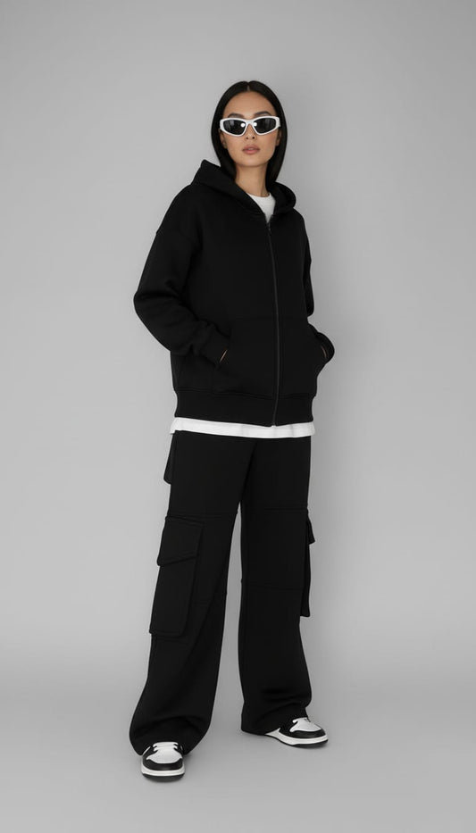 Boxfit Zipper Hoody-black