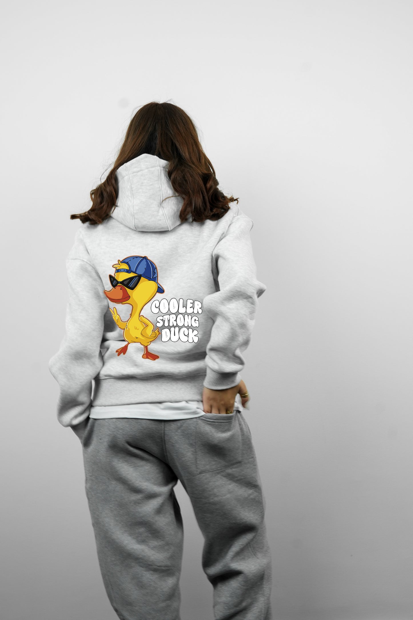 Essential Box Fit Hoodie-CoolerDuck-Grey