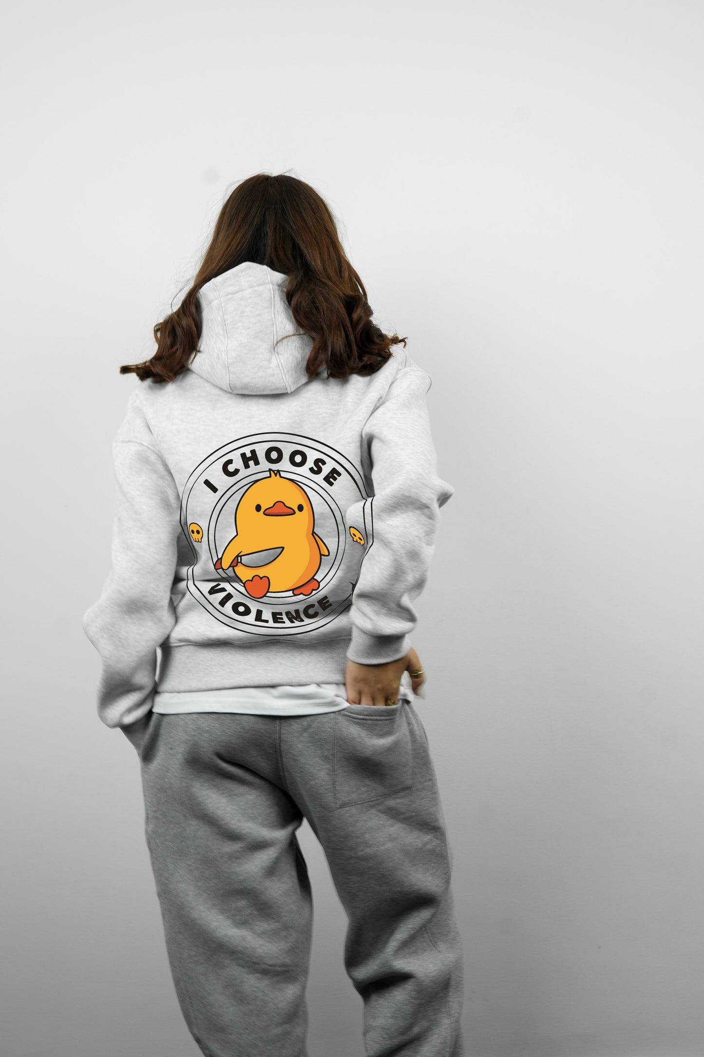 Essential Box Fit Hoodie-Violence-Grey