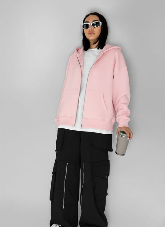 Boxfit Zipper Hoody-pink