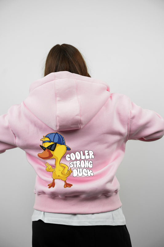 Double-Zip Hoodie –Cooler Duck-Pink