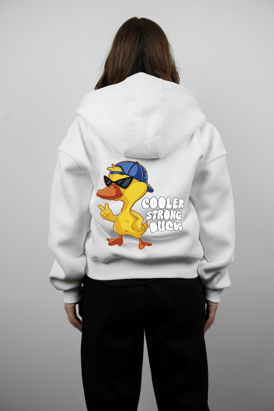 Double-Zip Hoodie –Cooler Duck-white